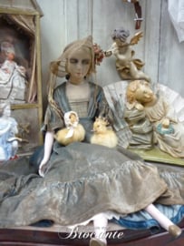 Antiek Franse boudoir pop, sofa doll