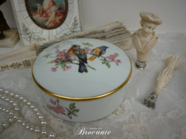 Vintage porseleinen juwelendoosje met vogeltjes decor - Bavaria (Duitsland)