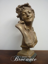 Mooie Franse brocante dames buste (H 60 cm)