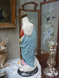 Antiek beeld Maria met kind en Engelen "Notre Dame des Victoires", Frankrijk, ca 1900