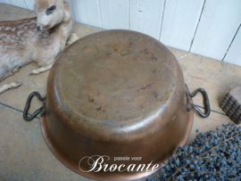 Brocante rood koperen confituurpot