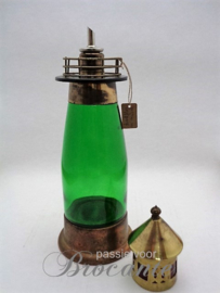 Vintage vuurtoren fles met muziekdoos