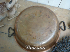 Brocante rood koperen confituurpot