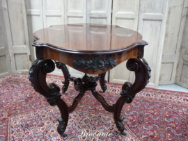 Antieke spinpoottafel Louis Philippe - palissander en mahonie