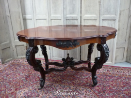 Antieke spinpoottafel Louis Philippe - palissander en mahonie