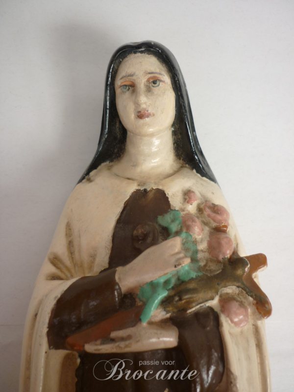 Brocante Heilige Theresia van Lisieux in gips