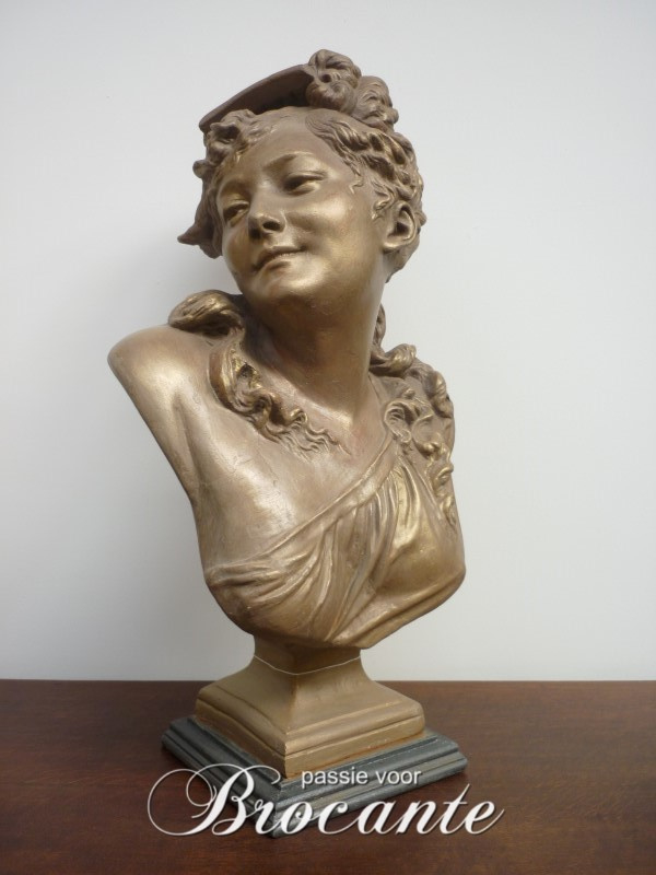 Mooie Franse brocante dames buste (H 60 cm)