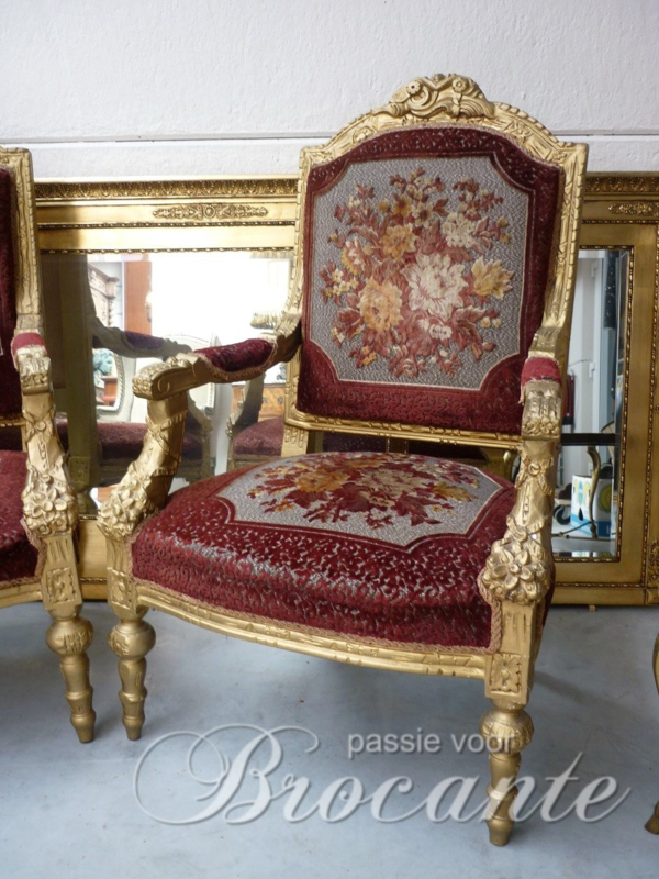 Paar imposante zetels in Louis XIV stijl, epoque Napoleon III