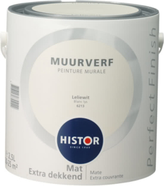 Histor Perfect Finish Muurverf Mat - Leliewit 6213 - 2,5 Liter