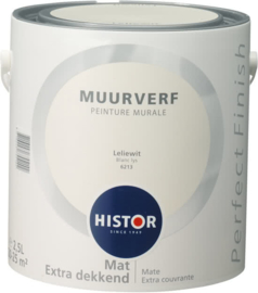 Histor Perfect Finish Muurverf Mat - Leliewit 6213 - 5 Liter