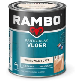 Rambo Pantserlak Vloer - Zuiverwit RAL 9010 Zijdeglans Dekkend  - 0,75 liter