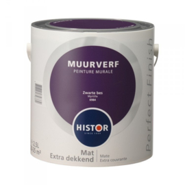 Histor Perfect Finish Muurverf Mat - Zwarte bes 6984 - 2,5 Liter