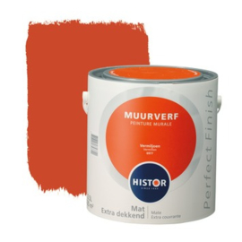 Histor Perfect Finish Muurverf Mat - Vermiljoen 6977 - 2,5 Liter