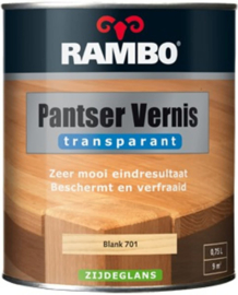 Rambo Pantser Vernis Transparant Zijdeglans Alkyd - Blank 701 - 0,75 liter