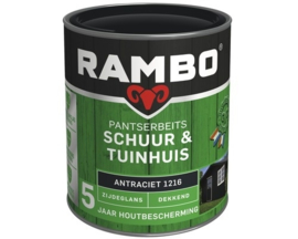 Rambo Pantserbeits Schuur & Tuinhuis Dekkend Zijdeglans - Bosgroen 1131 - 0,75 liter