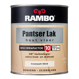 Rambo Pantser Lak Hout Vloer Dekkend Zijdeglans - Parelwit 5017 / RAL 1013 - 0,75 liter