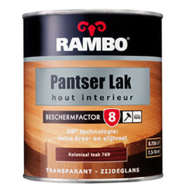 Rambo Pantser Lak Hout Interieur Dekkend Zijdeglans - Naturel beige 5020 - 0,75 liter