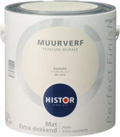 Histor Perfect Finish Muurverf Mat - RAL 9010 Zonlicht - 2,5 Liter