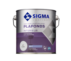 Sigma Plafonds Muurverf Mat - WIT - 2,5 liter