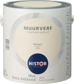Histor Perfect Finish Muurverf Mat - Roomwit 6500 - 2,5 Liter