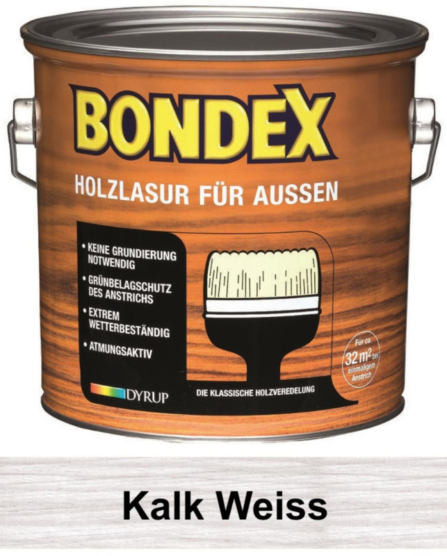 BONDEX Transparante voor buiten Kalk Wit 2,5 liter | Buitenbeits - für Aussen | Verfholland