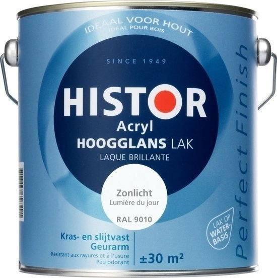 Histor Perfect Finish RAL 9001 Katoen - 2,5 liter | Acryl | Verfholland