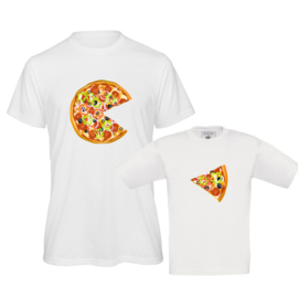 Pizza shirt voor ouder en kind