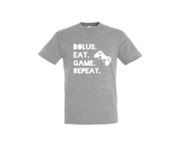 T-shirt - Bolus. Eat. Game. Repeat Grey