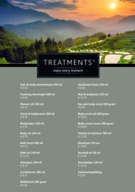 Treatments® A5 luxe prijskaart home & bodycare met voet