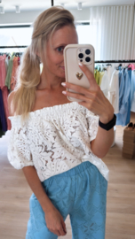 Blue Lagoon off shoulder top wit