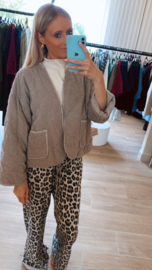 Leopard flared broek
