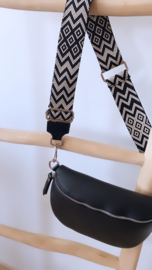 Paulien crossbody zwart  2 zilveren afwerking (lees de info)