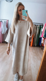 Velvet dress beige