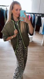Leopard flared broek