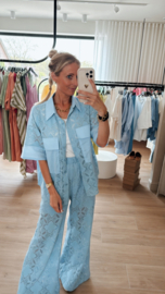 Salina lace top blauw