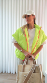 Ella bodywarmer fel groen/geel