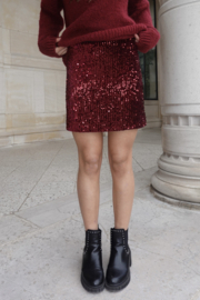 Glitter rokje bordeaux