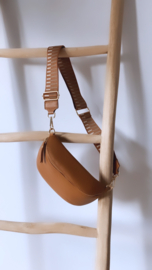 Paulien crossbody cognac/camel gouden afwerking (lees de info)