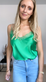 Satin top groen