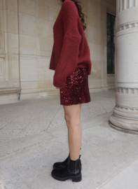 Glitter rokje bordeaux
