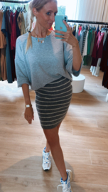 Lisa stripes rok grijs
