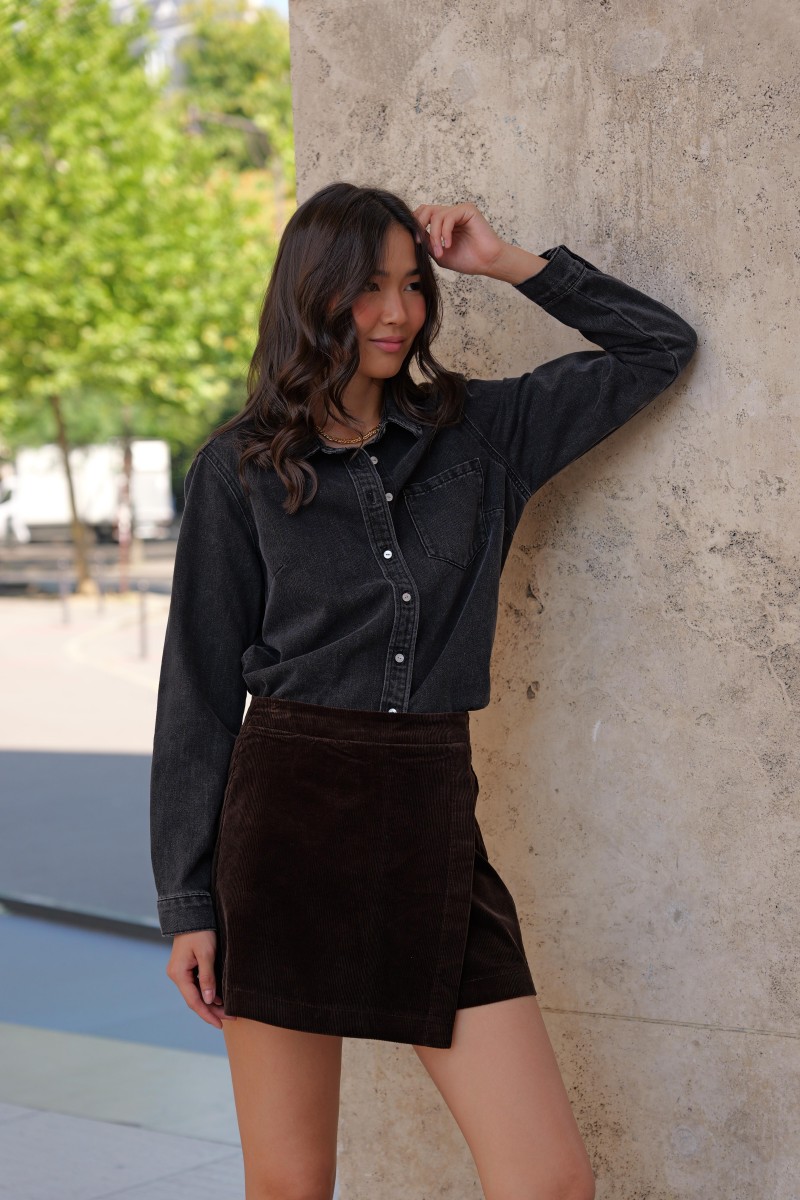 Cécile jeanshemdje donkergrijs