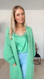 Satin top groen