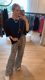 Leopard flared broek