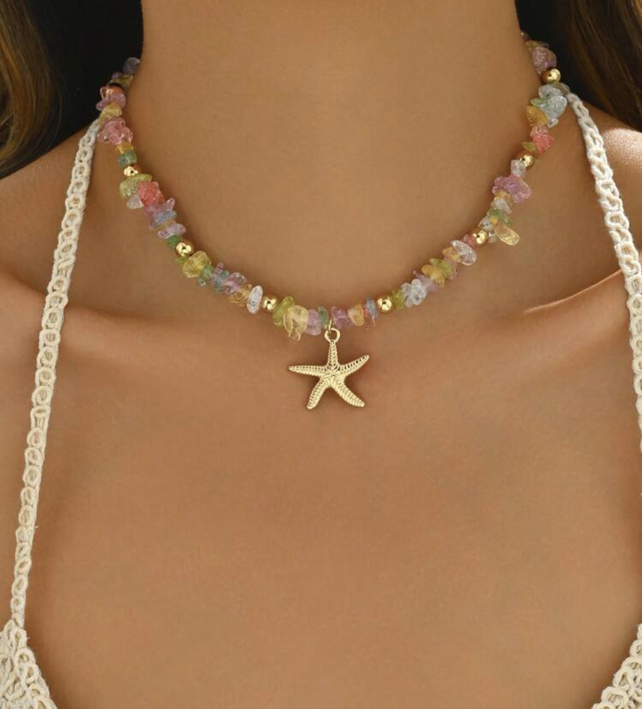 Ketting multicolor zeester