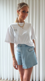 Strass jeans skort (bestellen via pb- €39,50)
