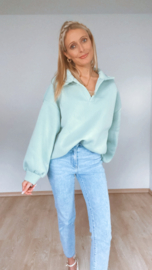 Polo sweater mintgroen