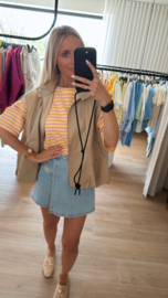 Leonie stripes top geel/lila