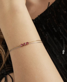 Armband drie steentjes zilver