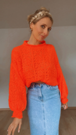 Crochet pulletje fluo oranje